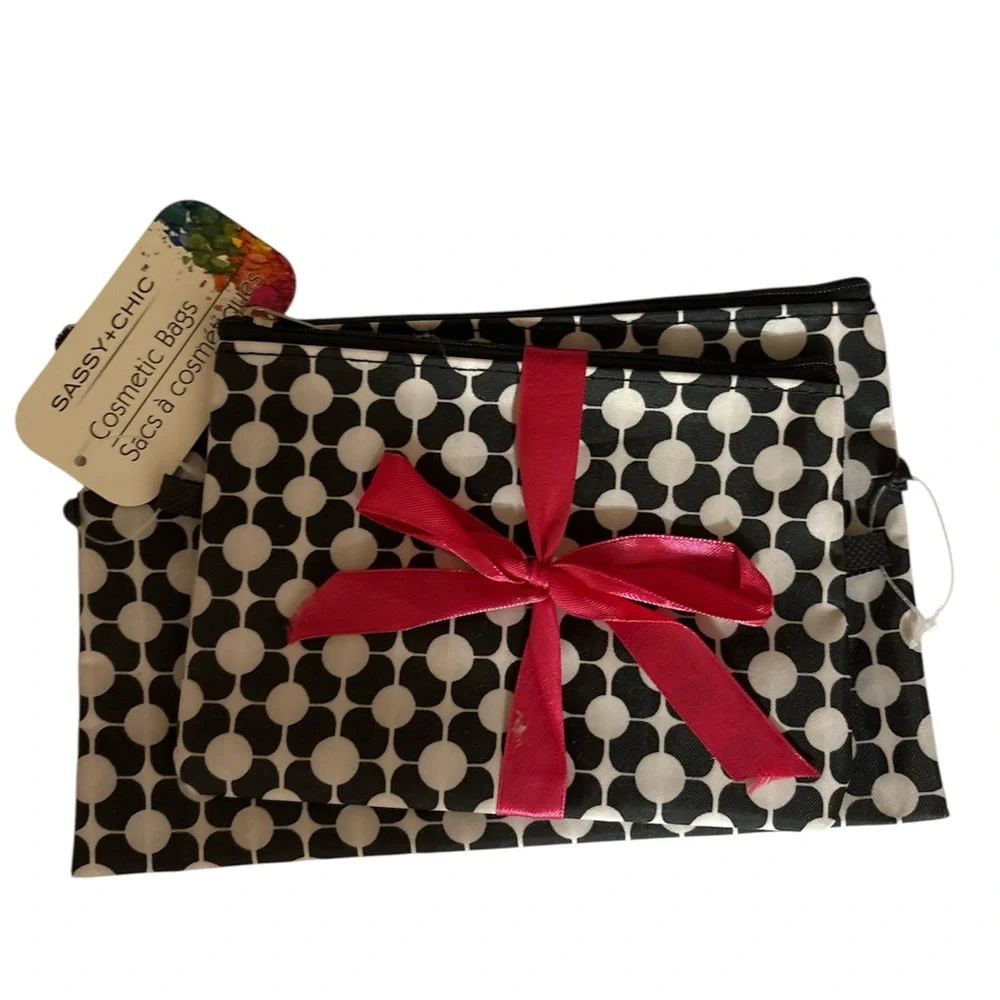 Sassy+Chic Cosmetic Bag Set of 2 Bags (Large & Small) and Nail Grooming Kit
